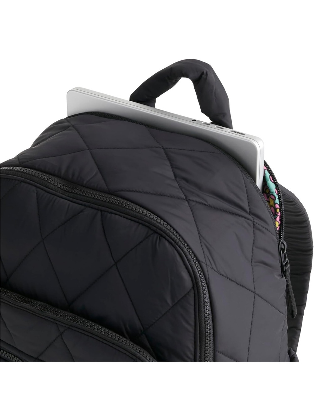 New Vera Bradley Featherweight Quilted Black Backpack - Picture 6 of 11